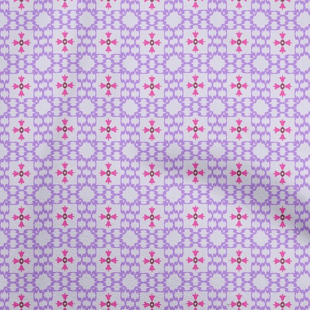 oneOone Viscose Chiffon Medium Purple Fabric Asian Ikat Craft Projects Decor Fabric Printed By The Yard 42 Inch Wide