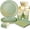 Sage Green and Gold, variant on 175 Pcs Light Blue Plates and Napkins Party Supplies - Baby Blue Paper Plates Serve 25 Guests - Light Blue and Silver Disposable Plates Sets for Birthday Wedding Baby Shower Holiday Party Decorations