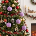 thumbnail image 4 of Purple Christmas Ball Ornaments Light Foam Hanging Baubles for Holiday Tree Party Decor, 4 of 6