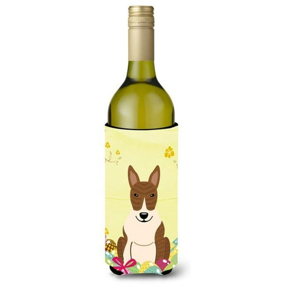 Easter Eggs Bull Terrier Brindle Wine Bottle Beverge Insulator Hugger