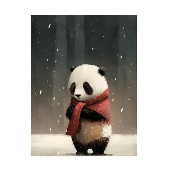 Canvas Wall Art - Bilge Paksoylu 'Panda 1' Wall Art for Living Room, Bedroom, or Office Décor by Trademark Fine Art - 14 x 19 Inches