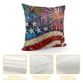 thumbnail image 4 of PHYHOO &nbsp;Patriotic American Flag Decorative Pillow Cover&nbsp;&nbsp;Celebrate USA Flag Farmhouse Pillow Cases Square Theme Cushion Cover Pillowcase for Sofa Bedroom White, 4 of 5