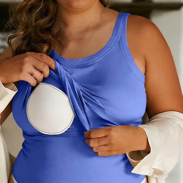 Plus Size Womens Ribbed Tank Tops Crewneck Sleeveless Casual Basic Strap Slim Fitted Cami Shirts Blue 5XL