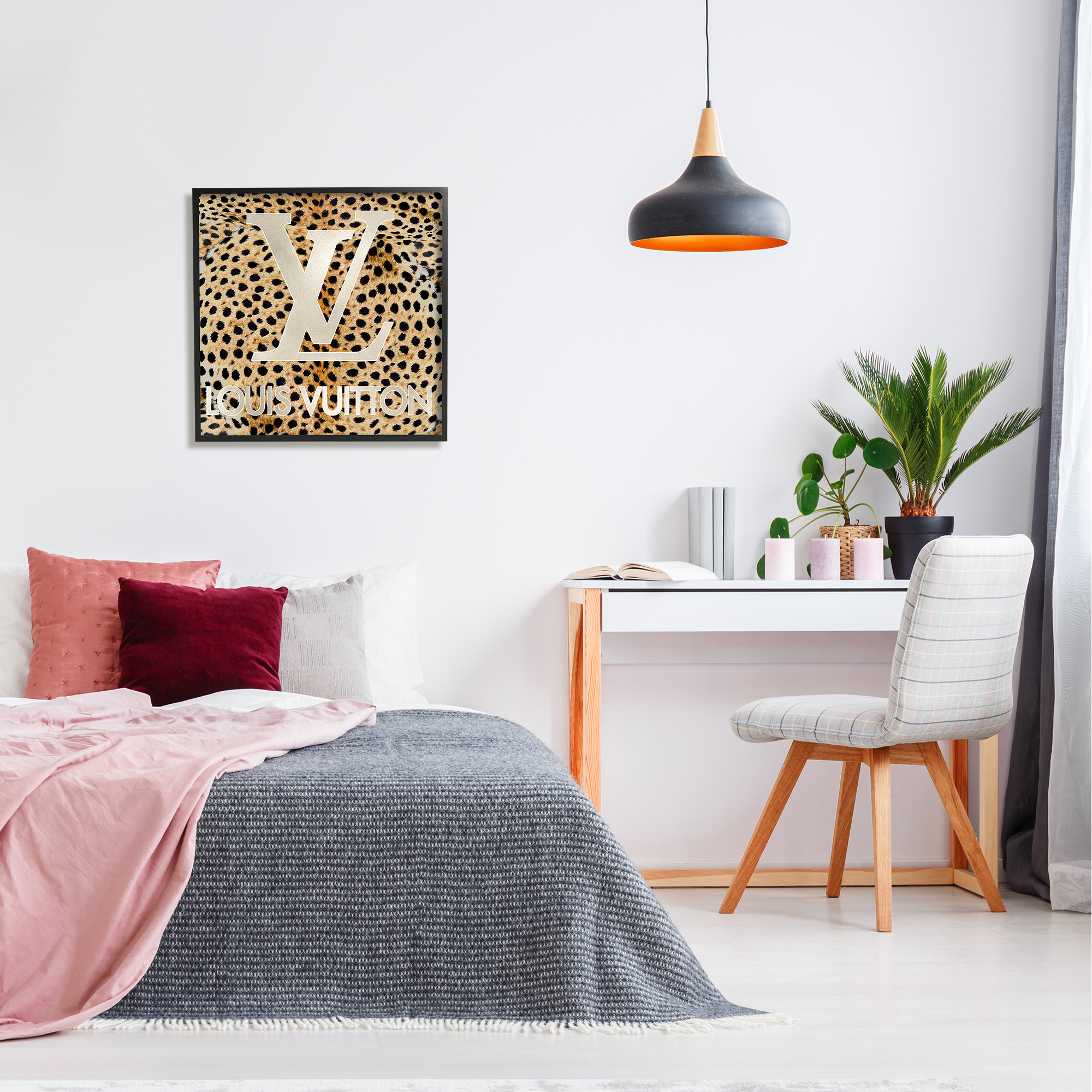 Stupell Industries Glam Brand Cheetah Spots Beauty & Fashion Painting Black Framed Art Print Wall Art, 24 x 24