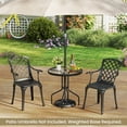 thumbnail image 4 of Costway 27.5" Patio Bistro Table with Tempered Glass Tabletop 1.57" Umbrella Hole, 4 of 10