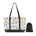 thumbnail image 7 of FORMRS Canvas Laptop Tote Bag for Women with 15.6" Computer Compartments Shoulder Handbag, Beige Stars, 7 of 7