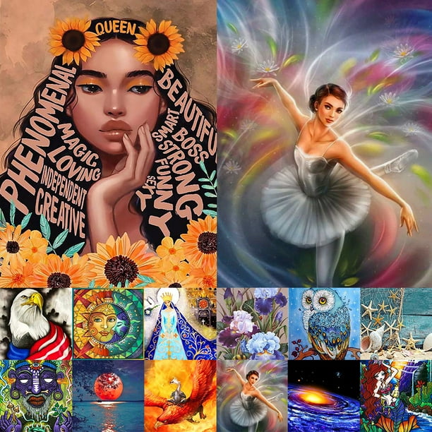 Goory Diamond Painting Kits DIY 5D Full Drill Crystal Rhinestone Gem Art Paint Accessories