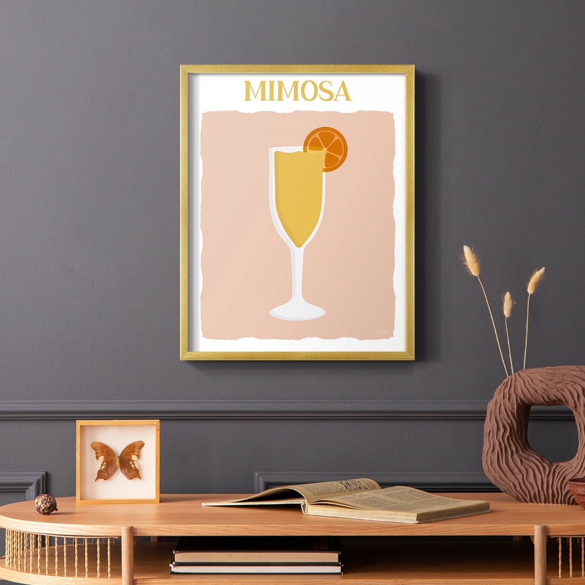 Mimosa in Gold Solid Wood 8 x 10 Framed Print