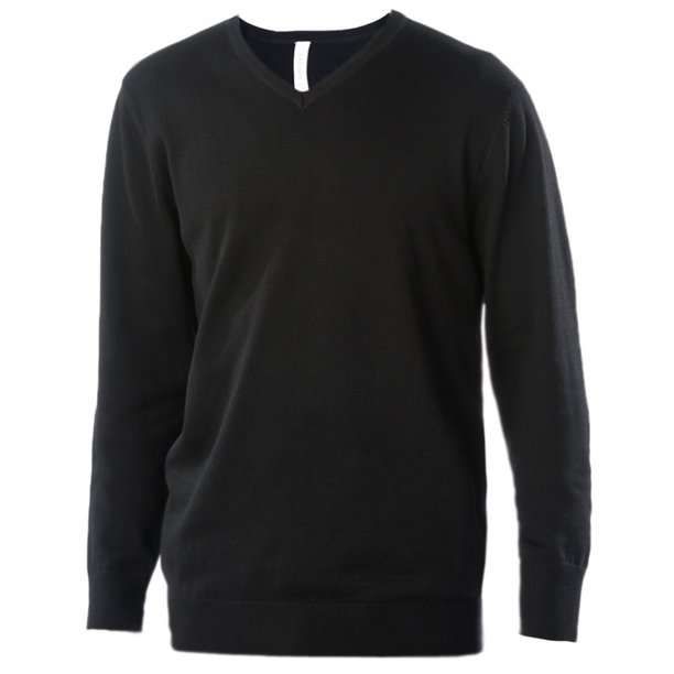 Kariban - Jersey/ Sweater de manga larga cuello pico hombre caballero (Negro)