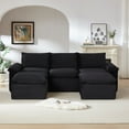 thumbnail image 3 of MAYEERTY Modern Modular Corduroy Sofa, Black Cloud-Soft Sectional Couch for Apartment, 3 of 9