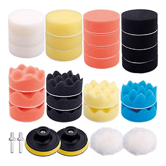 Kit de Almohadillas Pulidora Esponja Pulir Encerar Borla 31 Pzs BLOOSOM
