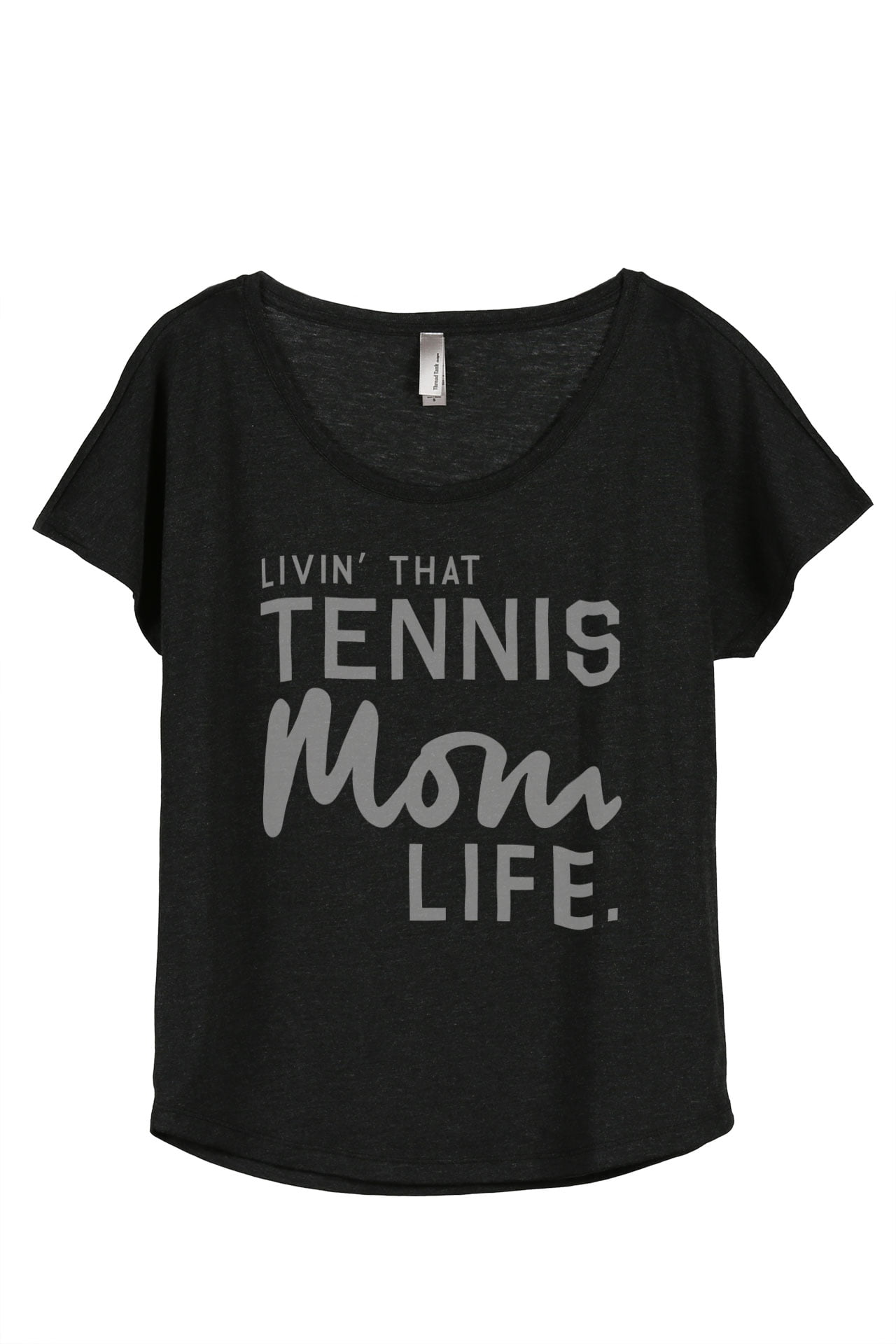 Thread Tank Livin That Hockey Mom Life Womens Fashion Relaxed T-Shirt Tee Heather Grey 