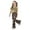 1-Khaki944, variant on Byoo Little Girls Leopard Bow Graphic Outfit Set Short Sleeve Tee Leopard Print Flared Pants Tracksuit Set Comfy Casual Clothes Set