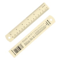 6 Inch Metal Ruler, Aluminum Alloy Metric Ruler with Inches and Centimeters Precision Measuring for Office Engineering Drafting, Beige