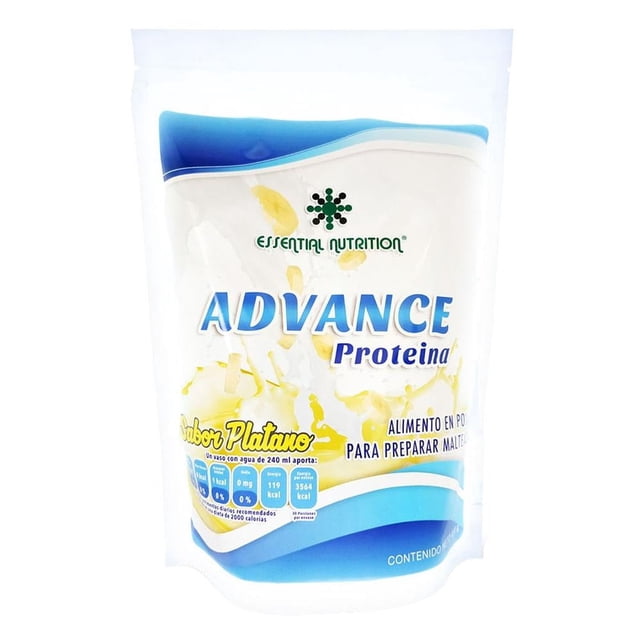 Suplemento alimenticio Essential Nutrition Proteína Advance sabor plátano 450 gr