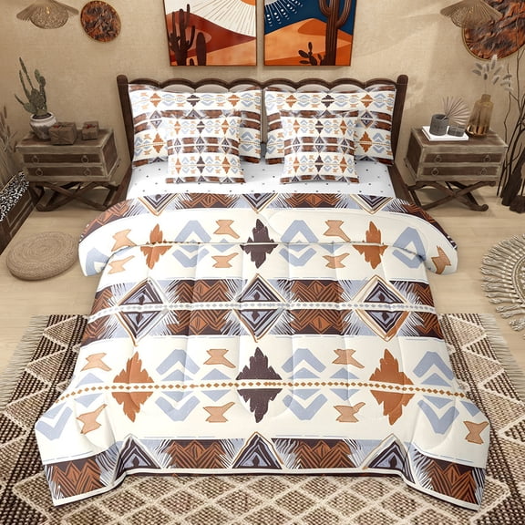Castle Fairy Tribal Aztec Twin Bedding Sets,Bohemian Theme Bedding Comforter Set