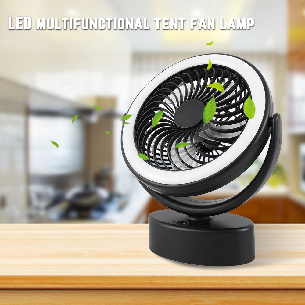 Ventilateur Solaire Camping – Rechargeable USB Avec Lampe LED – Autonomie 6h