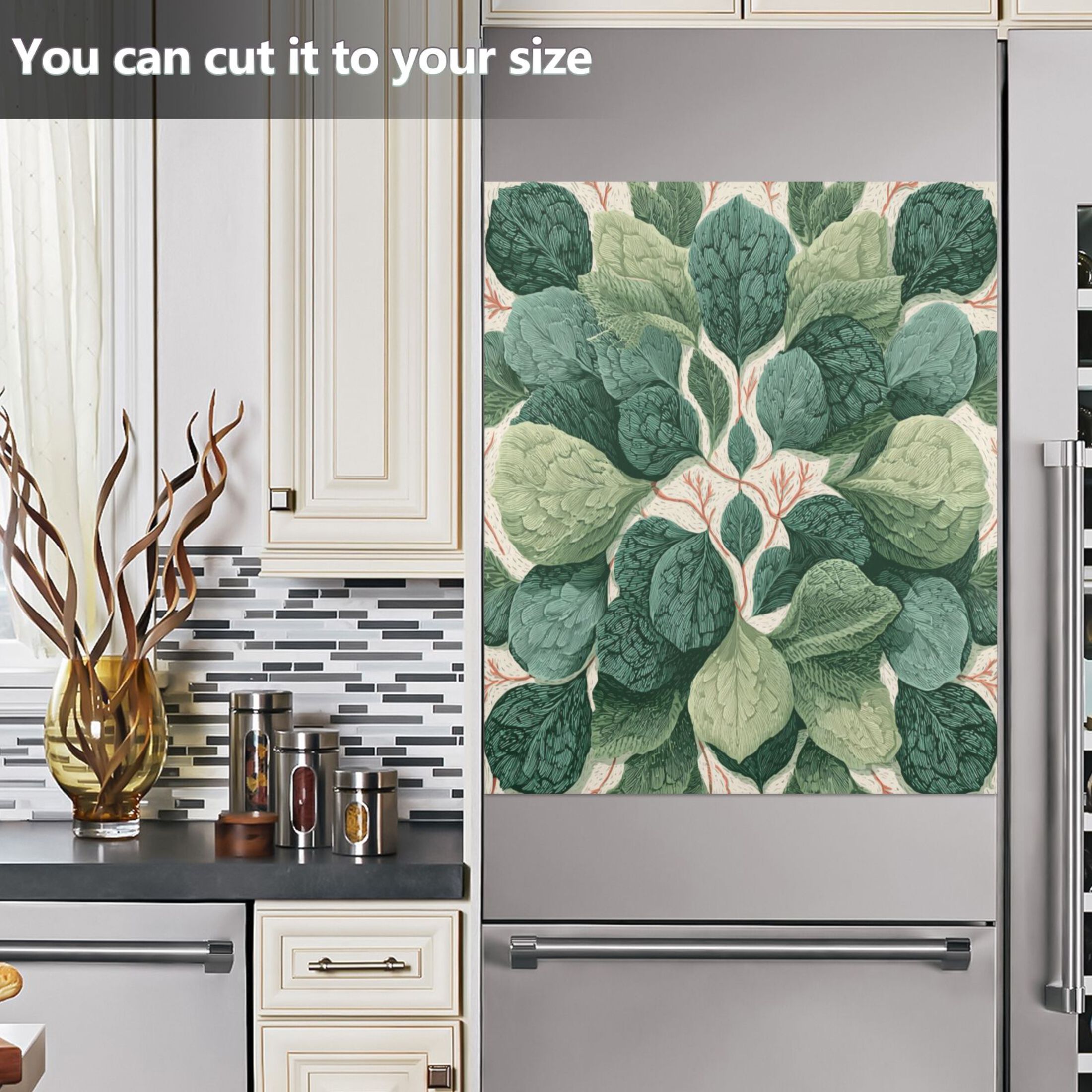 IAUYY Magnetic Decorative -23x26 Inch,Removable DIY Art for Dishwasher Refrigerator and Other Metal Surfaces,The Long Ginseng