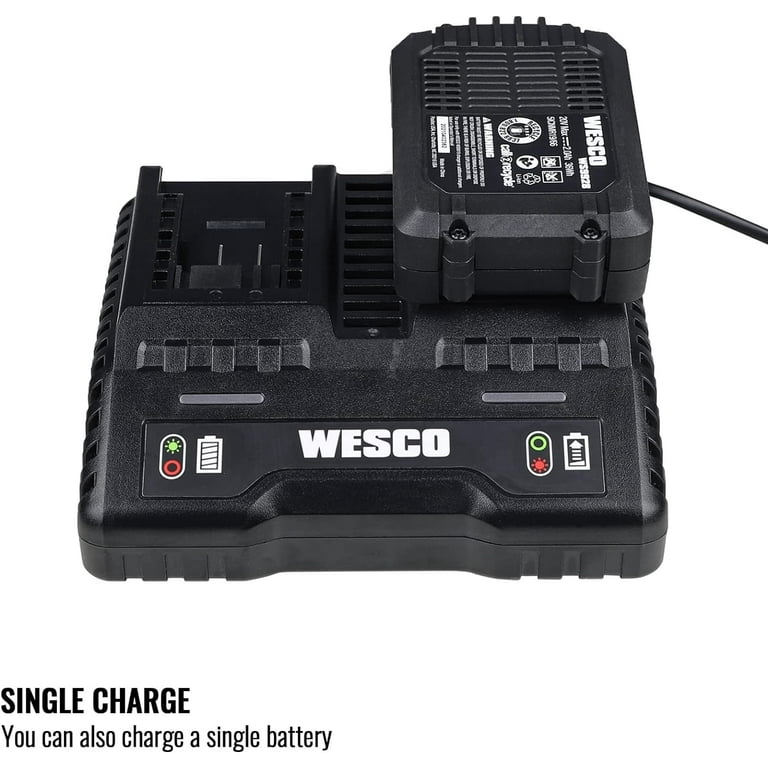 WESCO 2x 18V 2A Dual Port Battery Charger WS9919