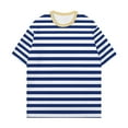 thumbnail image 4 of T-shirt Rayé pour Femmes 2026 Été Tendance Manches Courtes Col Rond Confortable Léger, 4 of 4