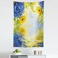 thumbnail image 1 of Yellow and Blue Tapestry, Romantic Bouquet of Hydrangeas and Asters on Water Background, Fabric Wall Hanging Decor for Bedroom Living Room Dorm, 5 Sizes, Violet Blue Earth Yellow, by Ambesonne, 1 of 1