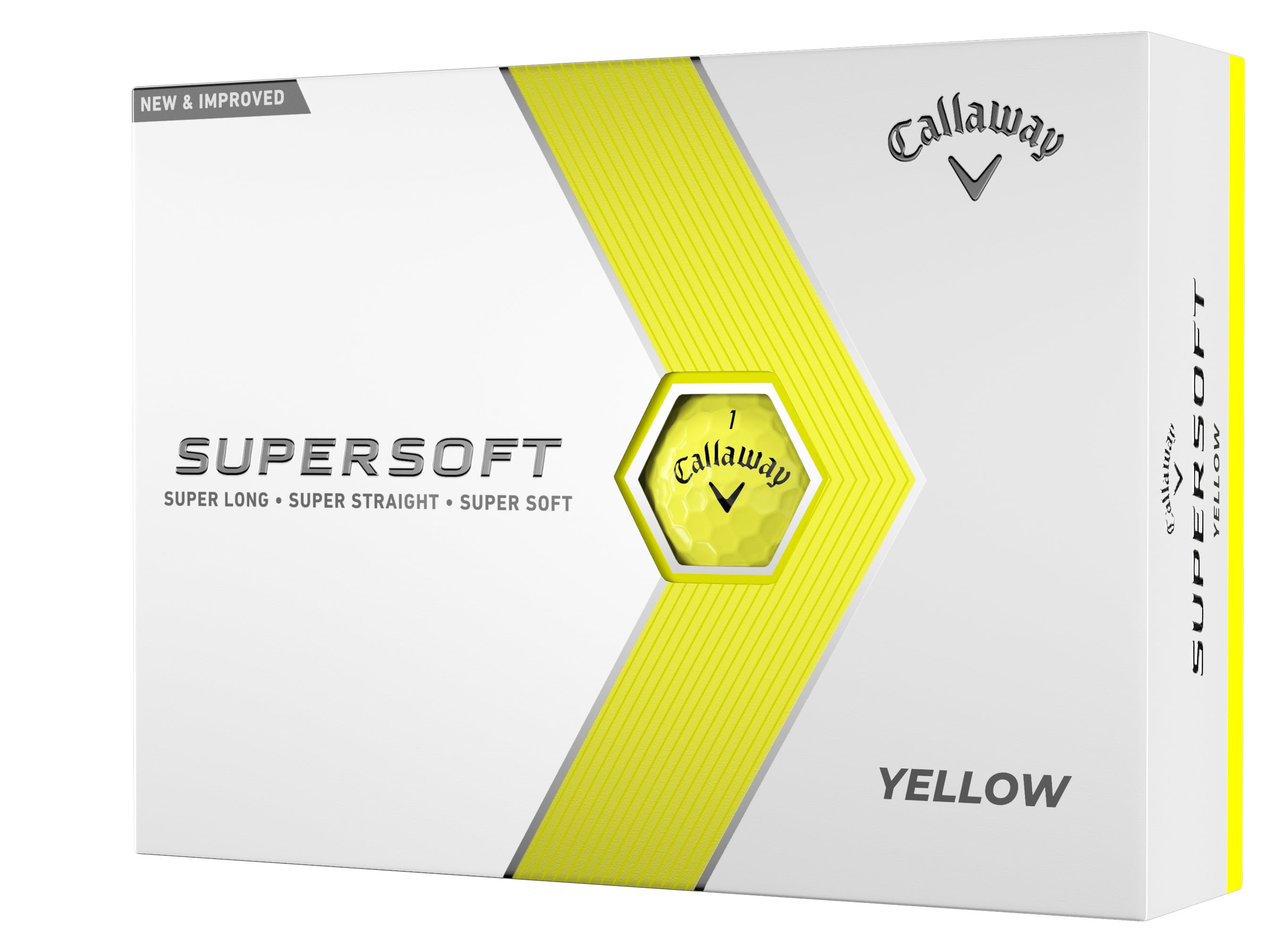 (3 pack) Callaway Golf 2023 Supersoft Golf Ball-Yellow 12pk