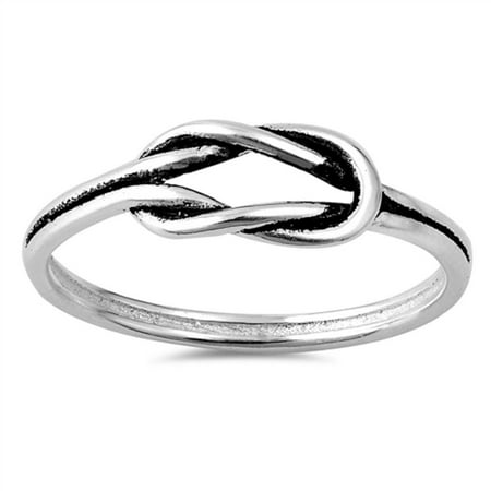 - Oxidized Sterling Silver Double Knot Designer Ring