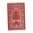 thumbnail image 3 of Alfombra de oración musulmana, alfombra de oración musulmana, rectangular, para mujeres y hombres, con decoración de borlas Rojo, 3 of 10