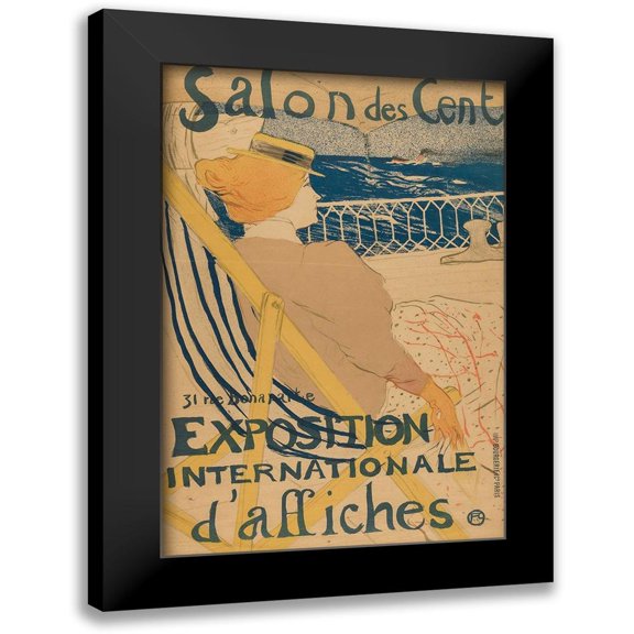 Toulouse-Lautrec, Henri de 11x14 Black Modern Framed Museum Art Print Titled - Salon des Cent: Exposition Internationale daffiches