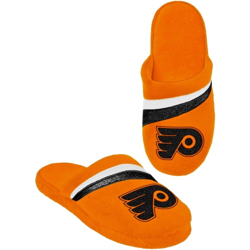 Philadelphia Flyers Women's Glitter Stripe Slide Slippers - Orange - 11/12 Philadelphia Flyers Women's Glitter Stripe Slide Slippers - Orange - 11/12