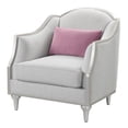 thumbnail image 3 of ACME Furniture Kasa Contemporary Fabric Chair with Accent Pillow in Beige, 3 of 9