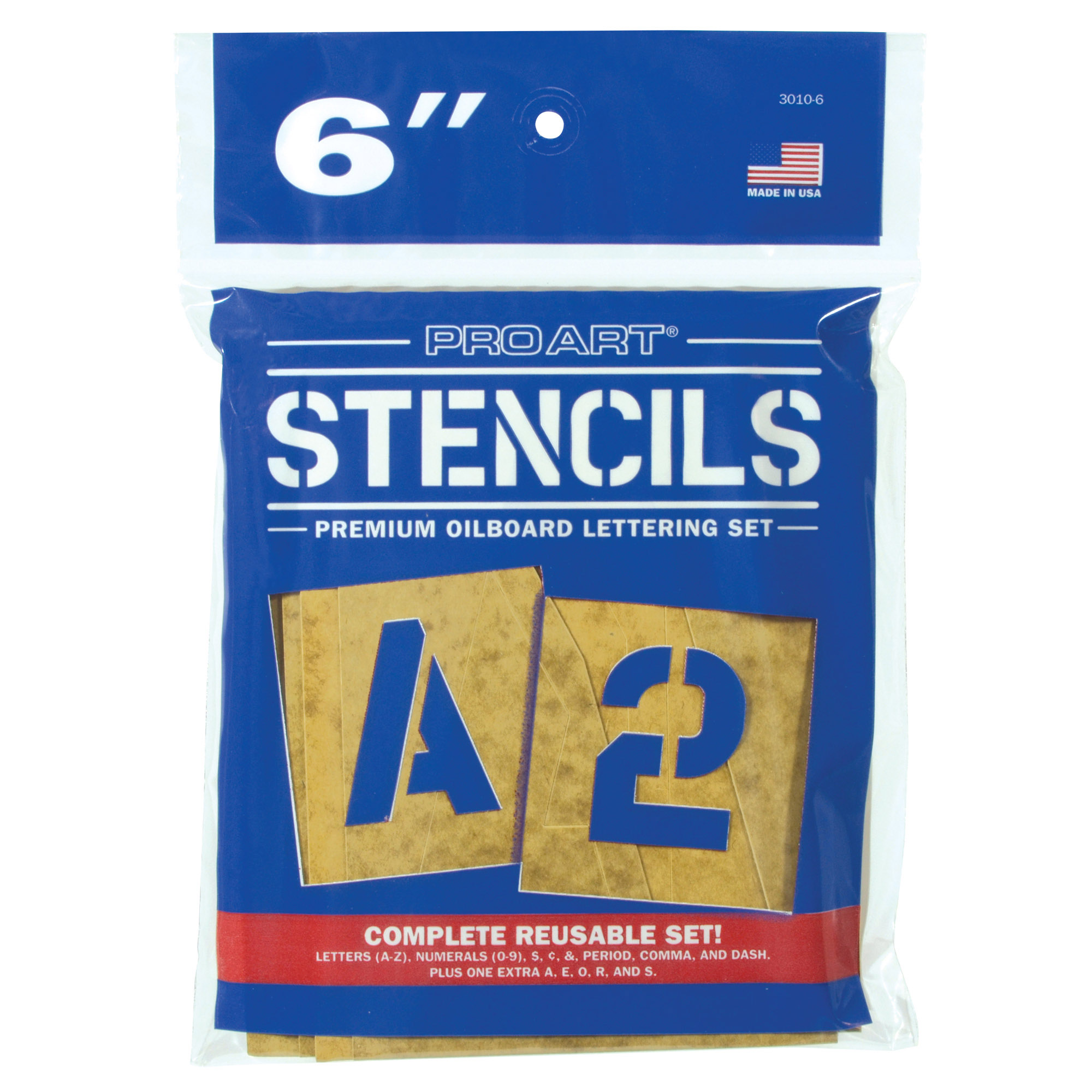 Pro Art 6" Premium Oilboard Lettering Stencil Set