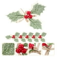 thumbnail image 6 of WEAVILUX Christmas Napkin Rings Red Berries Green Leaves, Silk Cloth Material, 6Pcs, 6 of 8