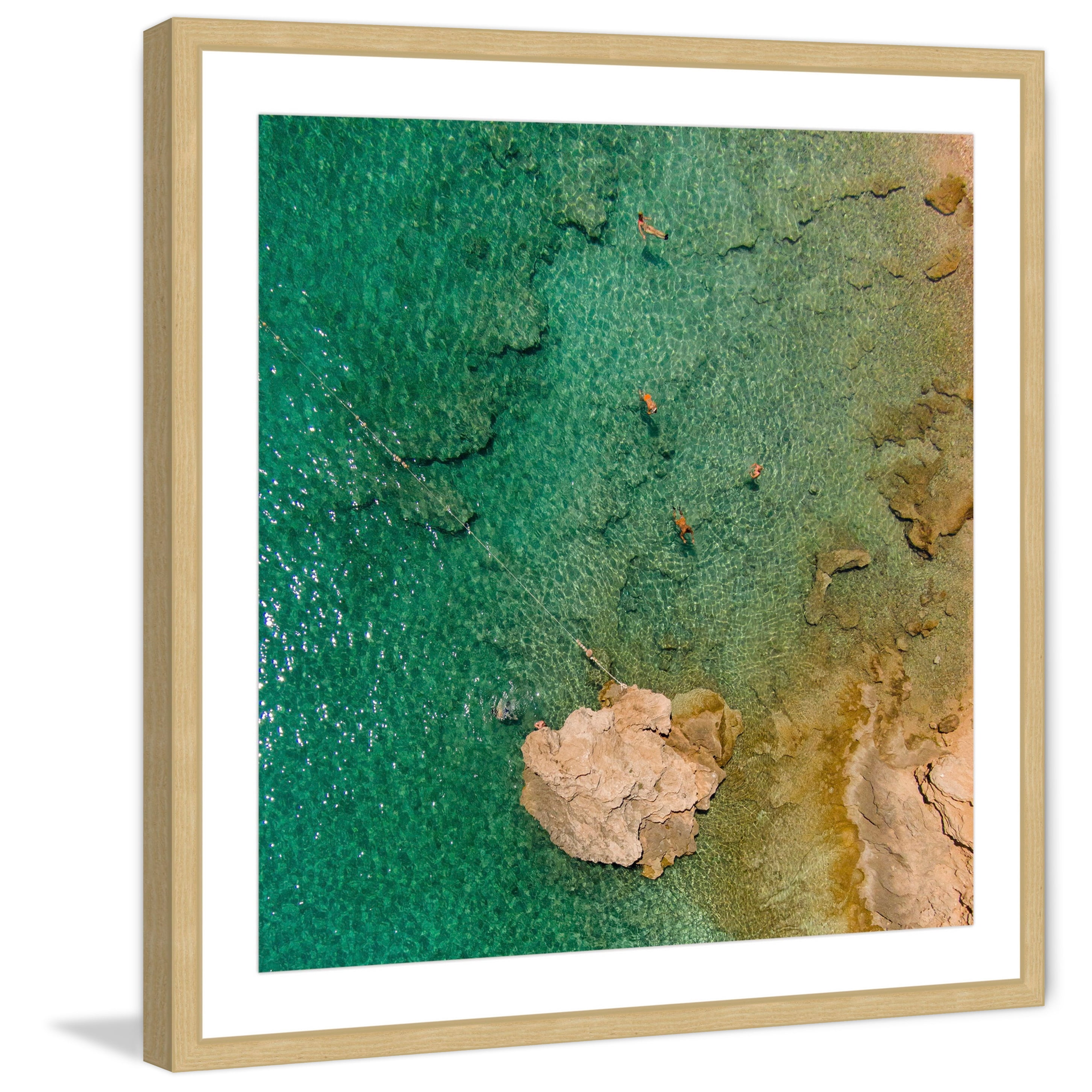 Marmont Hill "Green Waves" by Karolis Janulis Framed Painting Print