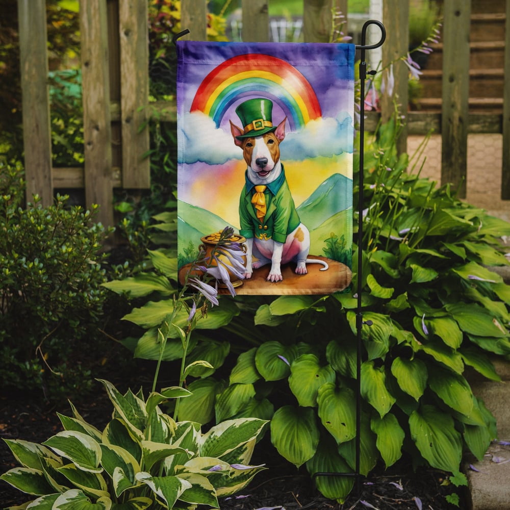 English Bull Terrier St Patrick's Day Garden Flag 11.25 in x 15.5 in