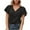 Black, variant on Lindreshi Short Sleeve Shirts for Women Women Summer Fashion Casual T-Shirt V-Neck Short Sleeve Tops Blouse