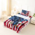 thumbnail image 5 of Manfei Bald Eagle Usa Flag Twin Sheets,Red White Stripes Bedding,3pcs,1 Fitted Sheet and 1 Pillowcase, 5 of 6