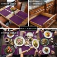 thumbnail image 4 of Table Placemats Set of 6,Retro Dark Purple Linen Bottom Non-Slip Kitchen Dining Tables Place Mat,Farmhouse Flax Texture Washable Table Mats for Home Dinner Holiday Party Banquet, 4 of 9