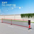 thumbnail image 2 of Soozier Portable Pickleball Net Set with 22FT Regulation Size Net, Ball Collector, Court Marking Kit, Balls, Carrying Bag, 2 of 7