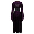 thumbnail image 3 of Qulqfy Maxi Women Dress Purple Velvet Medieval Bat Sleeve Plus Size Cocktail Renaissance Gothic Dresses Winter Dresses for Women 2025 3XL, 3 of 4