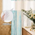 thumbnail image 4 of No Hook Shower Curtain, Aqua Blue Wooden Shower Curtains for Bathroom with See Through Top Window, Farmhouse Brown Vintage Distressed Waterproof & Washable Bath Curtain Extra Long 72"x84", 4 of 9