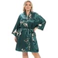 thumbnail image 2 of GFDYREE Women's Plus Size Satin Robes Plus Size Silky Kimonos Robes Sleepwear,Short, 2 of 6