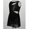thumbnail image 3 of iEFiEL Kids Little Girls Tween Shiny Sequins Asymmetrical Ballet Dance Leotard Dress, 3 of 7