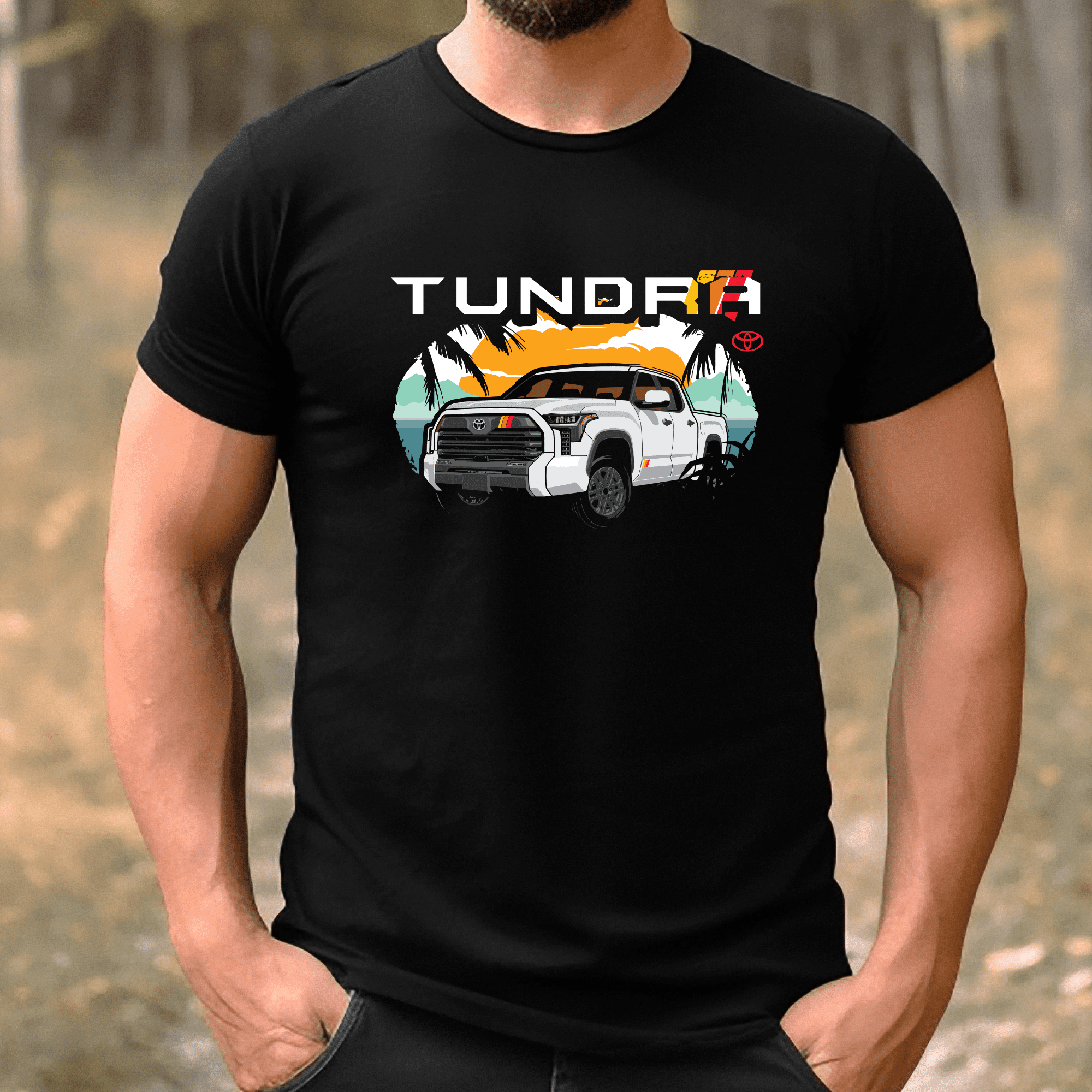 Toyota Men's Big and Tall Tundra Pick-Up Truck Beach Tee