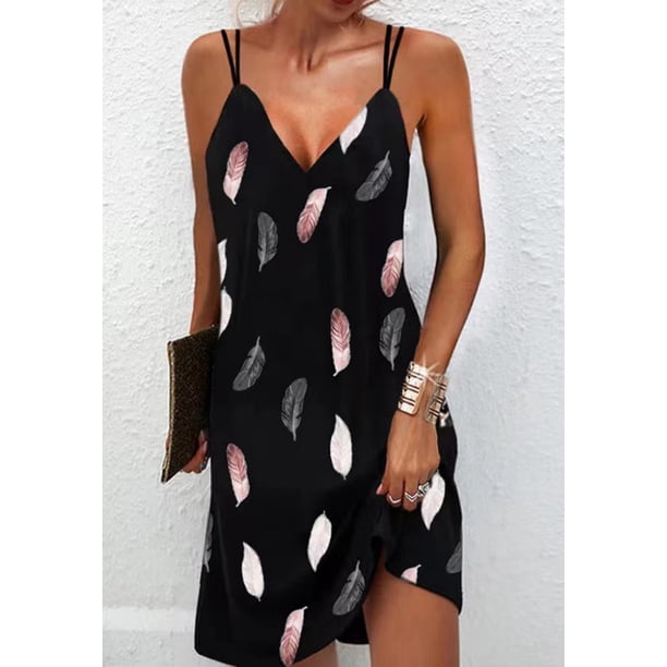 Vestido mini de playa bohemio vintage sexy sin mangas hasta la rodilla para mujer