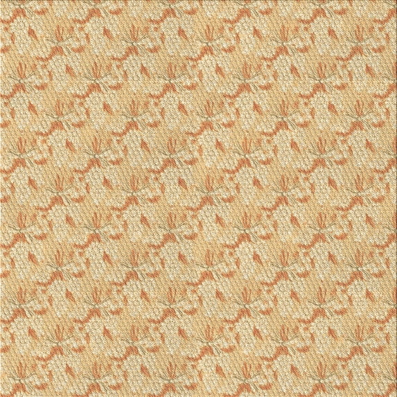 Ahgly Company Machine Washable Indoor Square Transitional Orange Area Rugs, 7' Square