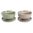 thumbnail image 4 of INFUSE 8 Piece Set Large Stoneware Ramen Bowl Noodles Pho Soup Dinner with Chopsticks Plates/Lids, Matcha Green & Sand, 4 of 8