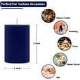 thumbnail image 6 of NestE 4 Packs Unscented 2x3 Inch Navy Blue Pillar Candles, Small Dripless Colored Wax Column Cylinder Candles for Home Garden Camping Dinner Table Decoration - 24 Hours Burning, 6 of 15