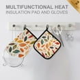thumbnail image 4 of Yayeee Oven Mitts and Pot Holder Set of 2 Heat Resistant Kitchen Gloves Baking Hot Pad, Colorful Leaves, 4 of 5