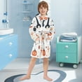 thumbnail image 5 of FORMRS Niños Bathrobe Unisex Hooded Robe Soft Plush Pajamas Sleepwear, Size 7-9T, White Cartoon Halloween Ghosts, 5 of 7
